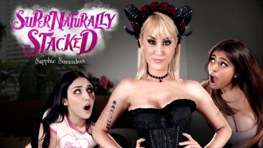 GirlsWay – Ella Knox, Jade Baker And Maxim Law – Supernaturally Stacked: Sapphic Succubus