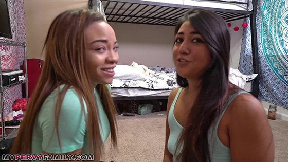 MyPervyFamily &#8211; Lexy Bandera And Jamie Marleigh &#8211; Caught Smoking With Your Girlfriend, Now Make Out With Her So I Don&#8217;t Tell Mom And Dad, PervTube.net