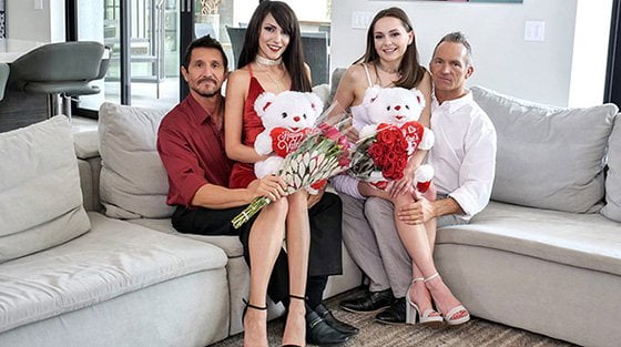 DaughterSwap &#8211; Aften Opal And Hime Marie &#8211; Valentine&#8217;s Day Daughter Orgy, PervTube.net