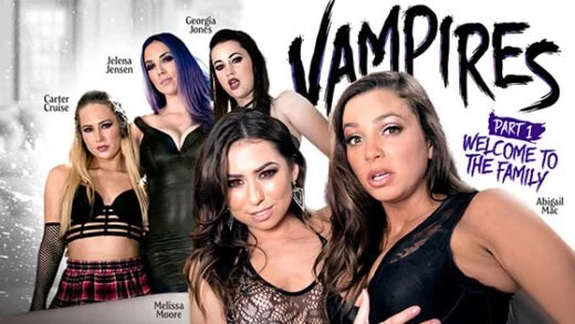 GirlsWay – Carter Cruise, Melissa Moore, Abigail Mac, Jelena Jensen And Georgia Jones – VAMPIRES Part 1 – Welcome To The Family