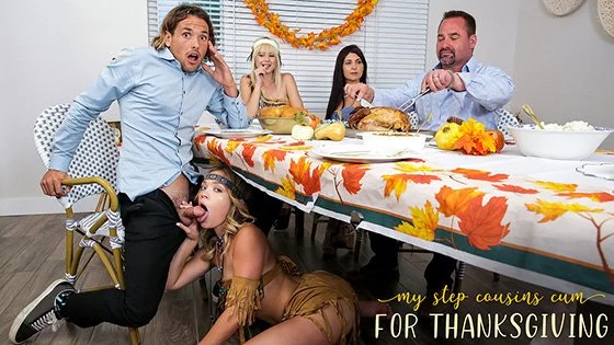 MyFamilyPies &#8211; Jessie Saint And Katie Kush &#8211; My Step Cousins Cum For Thanksgiving, PervTube.net