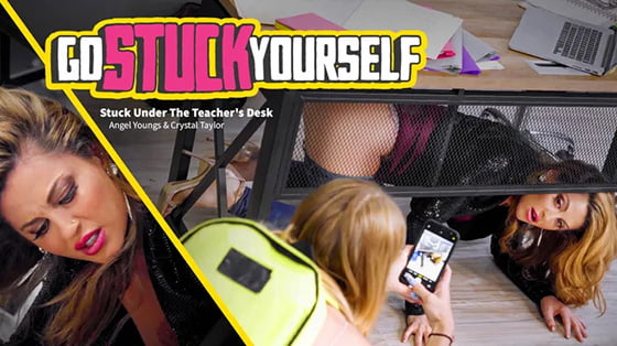 GoStuckYourself &#8211; Crystal Taylor And Angel Youngs &#8211; Stuck Under The Teacher&#8217;s Desk, PervTube.net