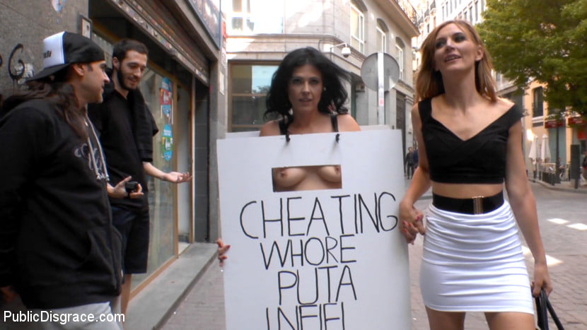 PublicDisgrace &#8211; Mona Wales And Montse Swinger &#8211; Cheating Wife&#8217;s Big Hot Ass Shamed Fully Naked In Public Display, PervTube.net