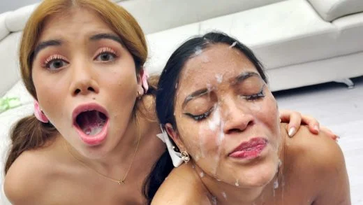 PutaLocura – Kali And Marina Gold – Facial Bukkake And Swallowing