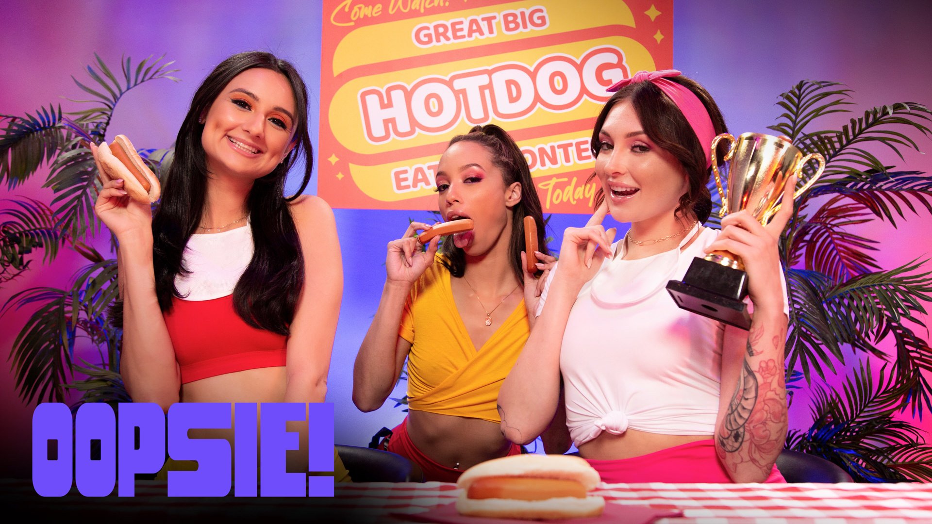 Oopsie! &#8211; Eliza Ibarra, Alexis Tae And Charlotte Sins &#8211; Hot Dong Eating Contest, PervTube.net