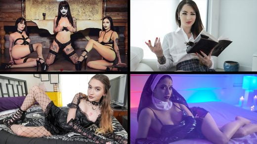 TeamSkeetSelects – Alex Coal, Jewelz Blu, Harlowe Blue And Val Steele – Goth Girls Compilation